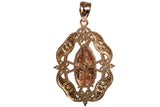 Ladies Virgin Mary 14k Tri-Color Gold Cubic Zirconia Accents Pendant