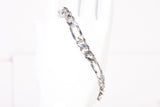 Beautiful Mens 925 Sterling Silver Figaro Chain Bracelet 8 3/4"