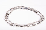 Beautiful Mens 925 Sterling Silver Figaro Chain Bracelet 8 3/4"