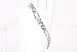 Beautiful Mens 925 Sterling Silver Figaro Chain Bracelet 8 3/4"