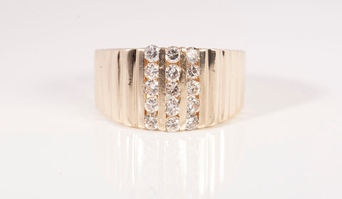 Gentlemen's 14k Yellow Gold .60TCW Diamond Ring