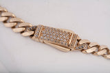 Men's 14k Yellow Gold Cubic Zirconia Accent Cuban Style Bracelet Size 7.75"