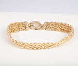 Ladies 14k Yellow Gold Rope Braided Bracelet Size 6.75"