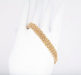 Ladies 14k Yellow Gold Rope Braided Bracelet Size 6.75"