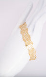 Ladies High Polished Mesh Bracelet 14k Yellow Gold