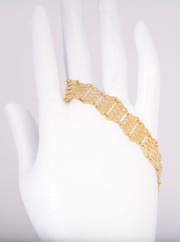 Ladies High Polished Mesh Bracelet 14k Yellow Gold