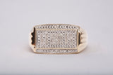 Gentlemen's 10k Yellow Gold Pave Signet Diamond Ring
