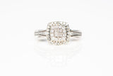 Ladies Cluster Halo 10k White Gold Diamond Engagement Ring .82CTW