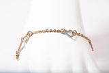 Ladies 14k Three-Tone Gold Heart Link Bracelet Size 7"