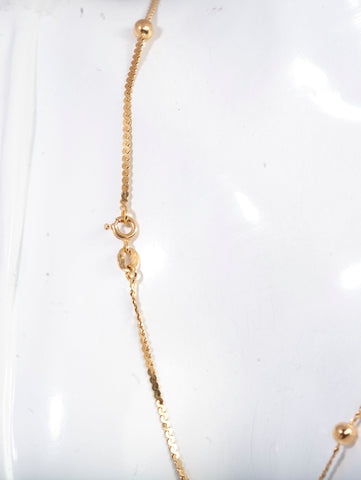 Ladies 14k Yellow Gold Beaded By The Yard Necklace