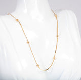 Ladies 14k Yellow Gold Beaded By The Yard Necklace