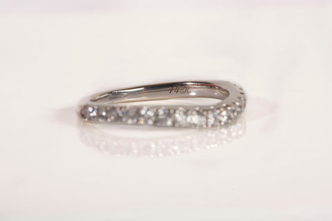 Ladies 14k White Gold Neil Lane Diamond Curve Wedding Band Size 5.5"