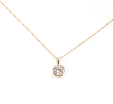 Ladies 14k Yellow Gold 1.00 CT Round Cut Diamond Bezel Set Pendant