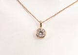 Ladies 14k Yellow Gold 1.00 CT Round Cut Diamond Bezel Set Pendant