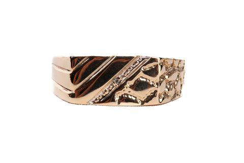 Gentlemen's 10k Yellow Gold Rectangle Nugget Style Ring