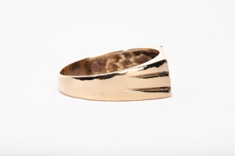 Gentlemen's 10k Yellow Gold Rectangle Nugget Style Ring