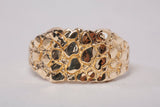Gentlemen's 10k Yellow Gold Nugget Ring Size 7.75"