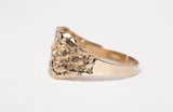 Gentlemen's 10k Yellow Gold Nugget Ring Size 7.75"