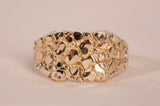 Gentlemen's 10k Yellow Gold Nugget Ring Size 7.75"
