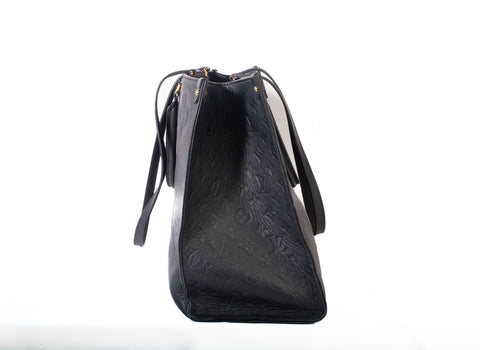 Authentic Louis Vuitton Black Monogram Empreinte Giant OnTheGo MM Tote Bag