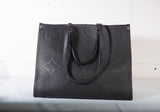 Authentic Louis Vuitton Black Monogram Empreinte Giant OnTheGo MM Tote Bag