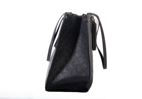 Authentic Louis Vuitton Black Monogram Empreinte Giant OnTheGo MM Tote Bag
