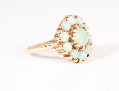 Ladies 14k Yellow Gold Opal Ring Size 4.75