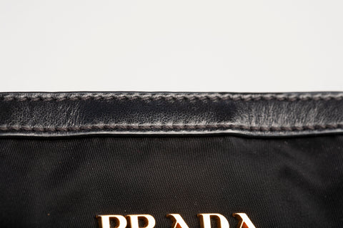 Authentic Prada Tessuto Black Nylon Medium Shopping Tote