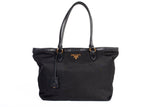 Authentic Prada Tessuto Black Nylon Medium Shopping Tote