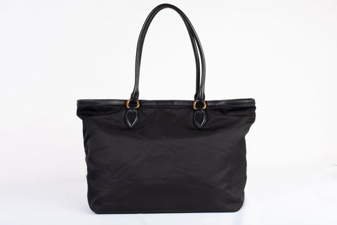 Authentic Prada Tessuto Black Nylon Medium Shopping Tote