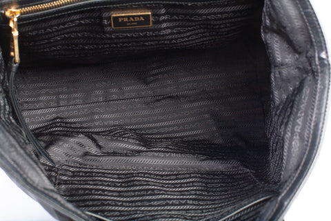 Authentic Prada Tessuto Black Nylon Medium Shopping Tote