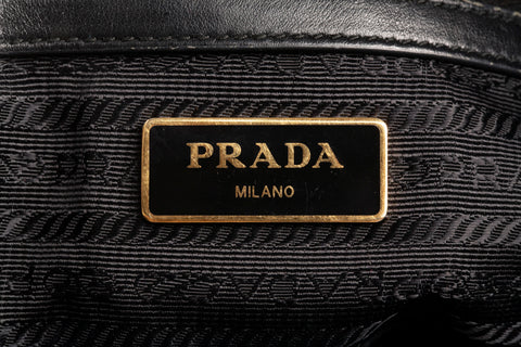Authentic Prada Tessuto Black Nylon Medium Shopping Tote