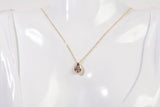 Ladies 14k Yellow Gold Pear Shaped Solitaire Round Cut Diamond Necklace 18"