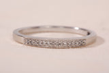 Ladies 10k White Gold Diamond Half Eternity Wedding Band Ring