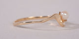 Ladies 10k Yellow Gold Dainty Pearl Ring