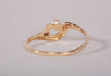 Ladies 10k Yellow Gold Dainty Pearl Ring