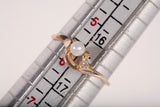 Ladies 10k Yellow Gold Dainty Pearl Ring