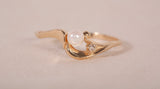 Ladies 10k Yellow Gold Dainty Pearl Ring