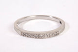 Ladies 10k White Gold Diamond Half Eternity Wedding Band Ring