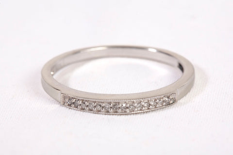 Ladies 10k White Gold Diamond Half Eternity Wedding Band Ring