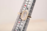 Ladies 14k Yellow Gold Synthetic Mother of Pearl Elongated Hexagon Cocktail Ring