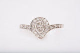 Ladies 10k White Gold Pear Cut Halo Diamond Engagement Ring