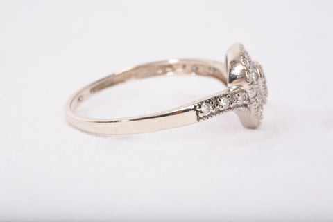 Ladies 10k White Gold Pear Cut Halo Diamond Engagement Ring