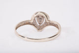 Ladies 10k White Gold Pear Cut Halo Diamond Engagement Ring