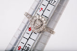 Ladies 10k White Gold Pear Cut Halo Diamond Engagement Ring