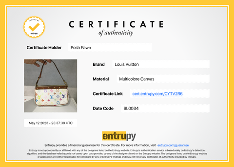 Authentic Louis Vuitton Monogram Multicolor White Pochette