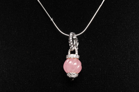 Ladies .925 Sterling Silver Judith Ripka Pink Stone Pendant
