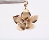 Ladies 14k Yellow Gold Plumeria Flower Pendant