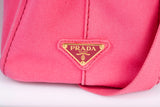 Authentic Pink Prada Canapa Small Logo Tote Bag