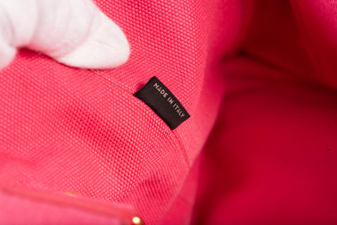 Authentic Pink Prada Canapa Small Logo Tote Bag